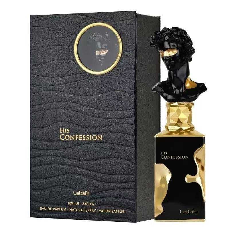 Lattafa His Confession Eau de Parfum Spray for Men, 3.4 Oz / 100 ml